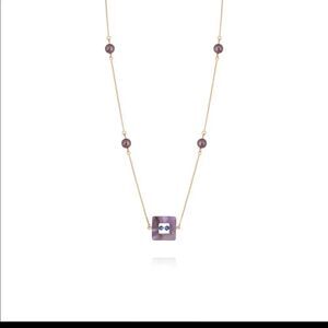 Authentic Swarovski crystals RIVIERA PEARL NECKLACE AND ROSE GOLD PLATEDAMETHYST